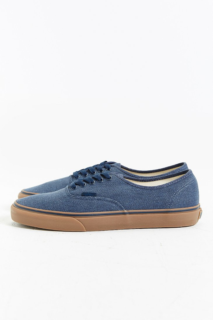Vans Authentic Washed Gum Sole Sneaker in Blue for Men | Lyst