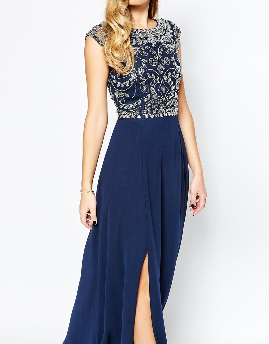 embellished top maxi dress