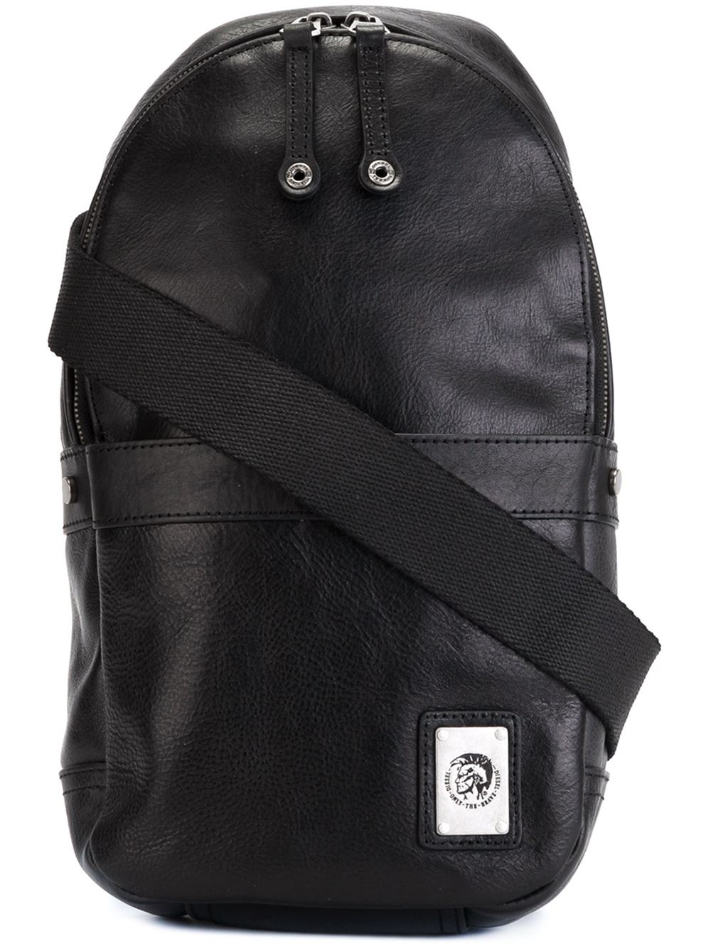 Black Leather Sling Backpack Backpacks IUCN Water