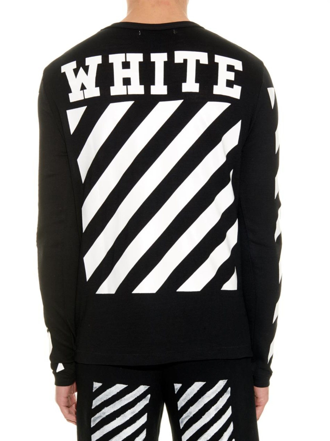 Off-white c/o virgil abloh Striped Long-Sleeved T-Shirt in Black for