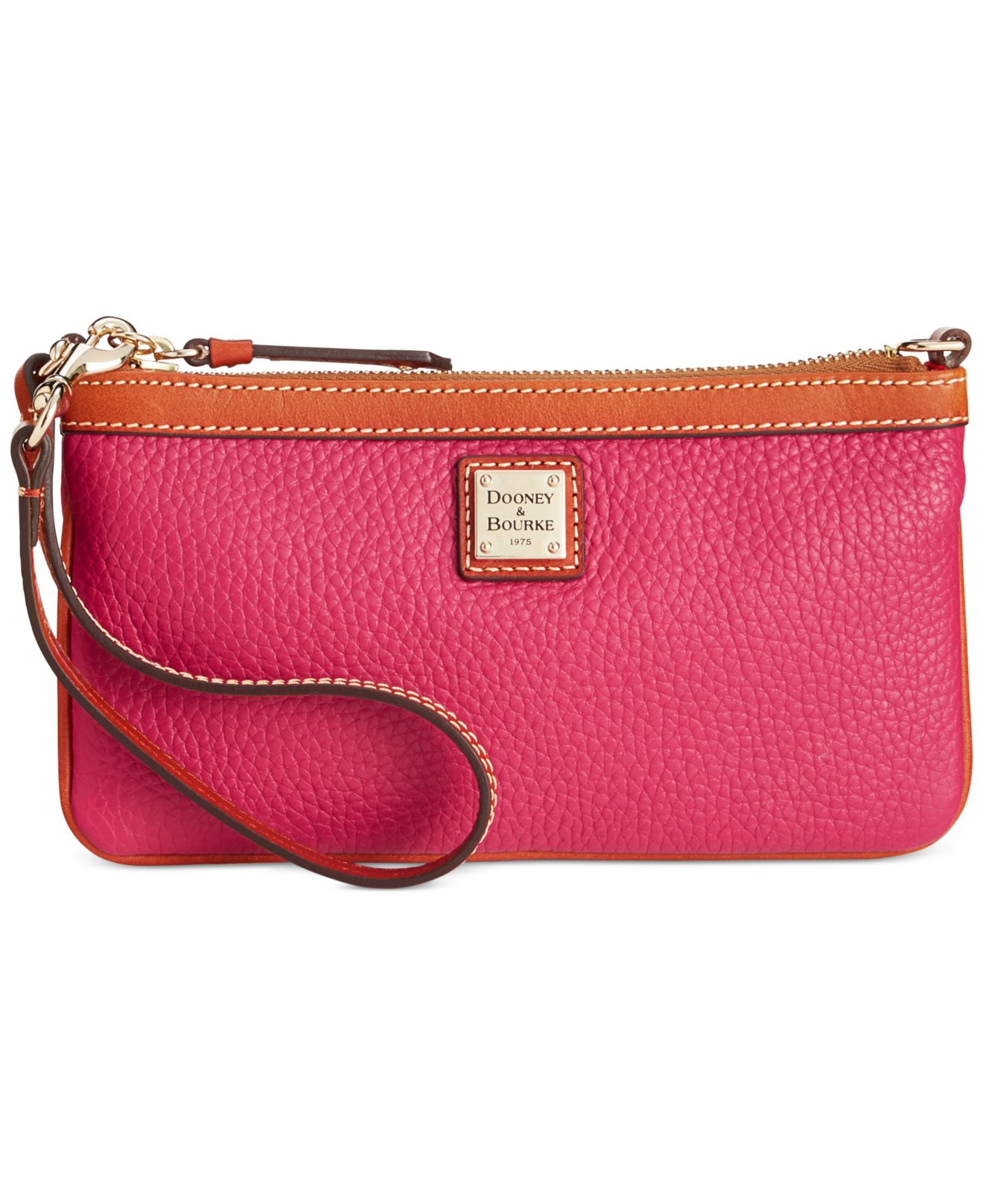 Dooney & Bourke Pebble Large Slim Wristlet in Pink Lyst