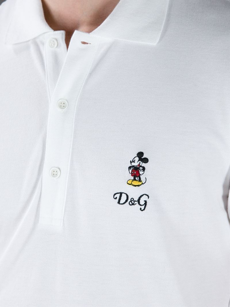 Dolce & Gabbana Mickey Mouse Polo Shirt in White for Men | Lyst
