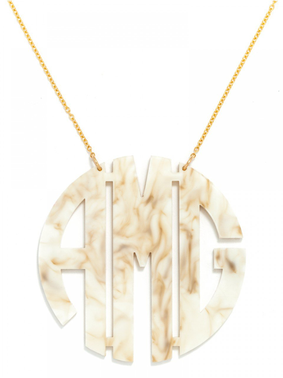BaubleBar Synthetic Extra Large Acrylic Block Monogram Necklace in Metallic - Lyst