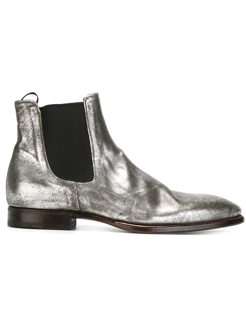 metallic flat boots