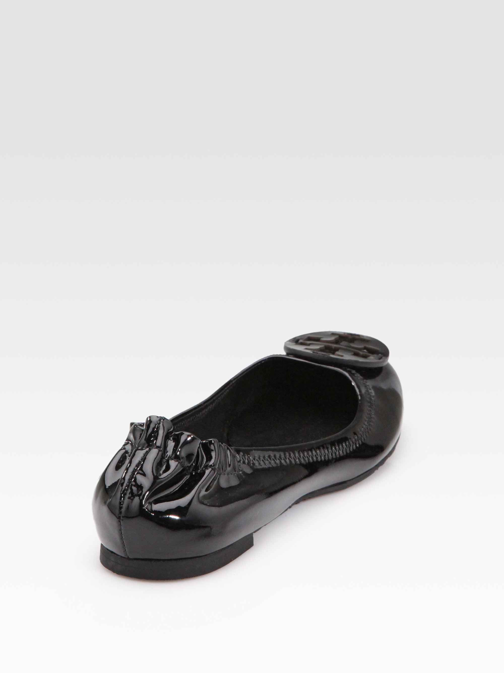 Tory Burch Reva Patent Leather Ballet Flats in Black | Lyst