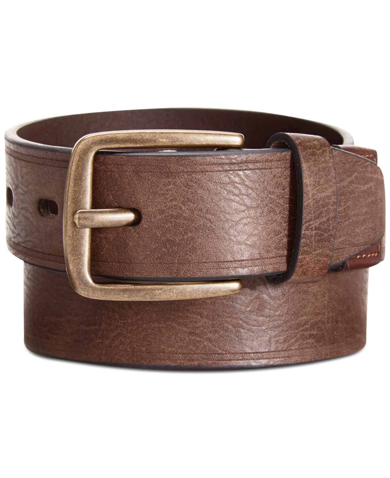 Levi&#39;s Cut Edge With Logo Leather Wrap Belt in Brown for Men | Lyst