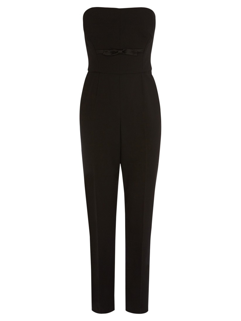 strapless tuxedo jumpsuit