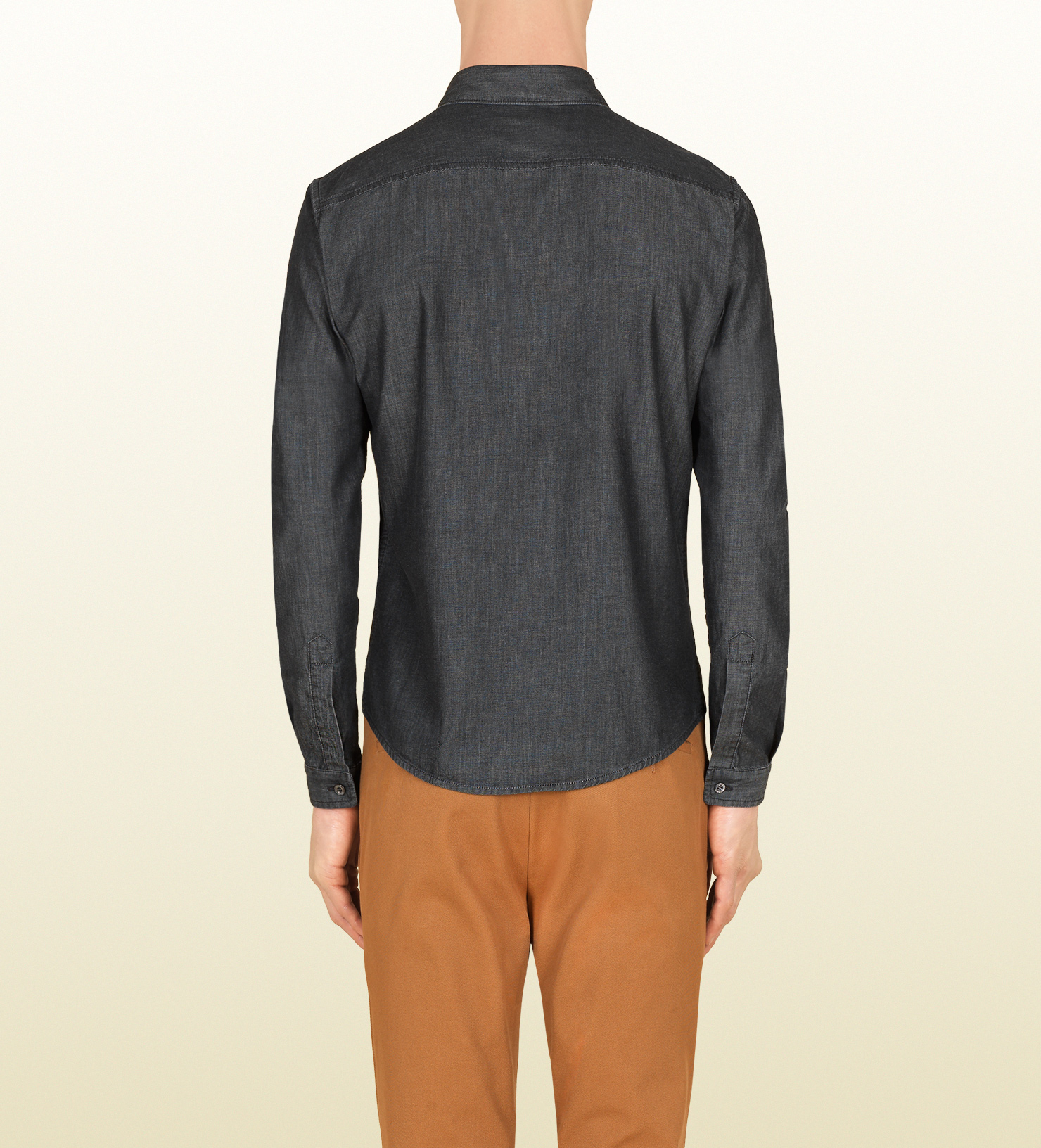 Gucci Chambray Denim Duke Buttondown Shirt in Gray for Men Lyst