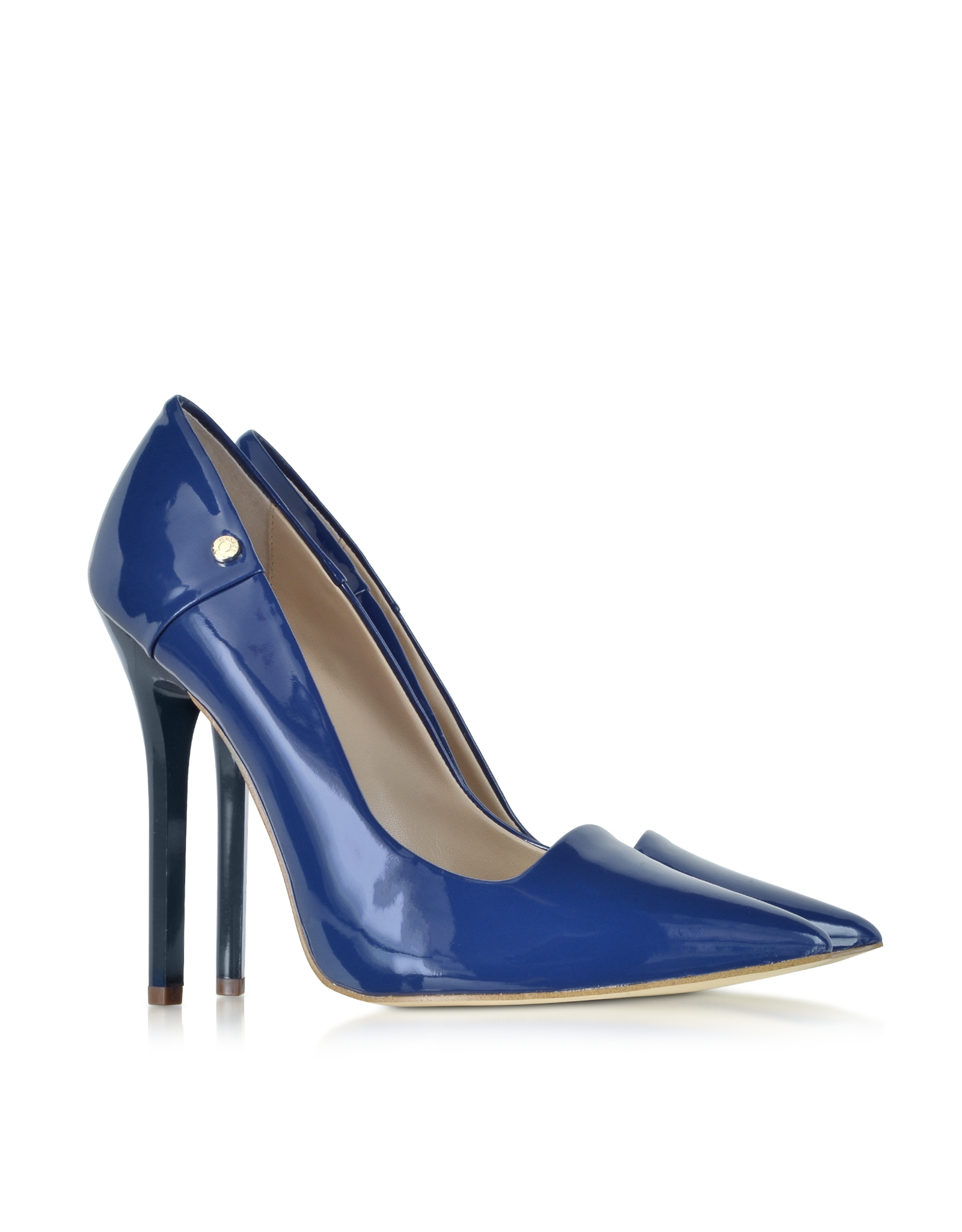 navy blue patent leather pumps