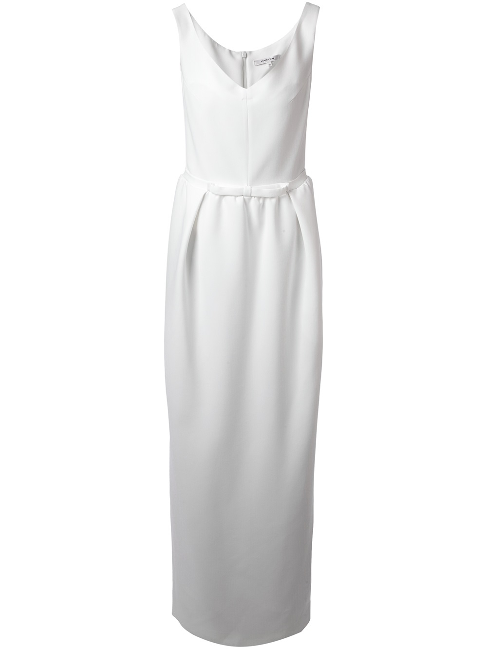 Carven Vneck Maxi Dress in White - Lyst