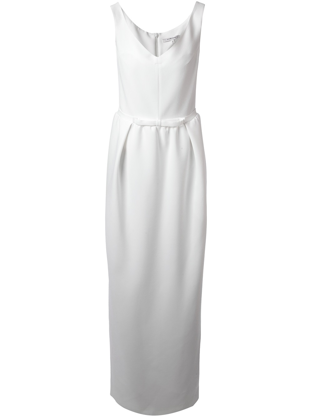 white vneck dress