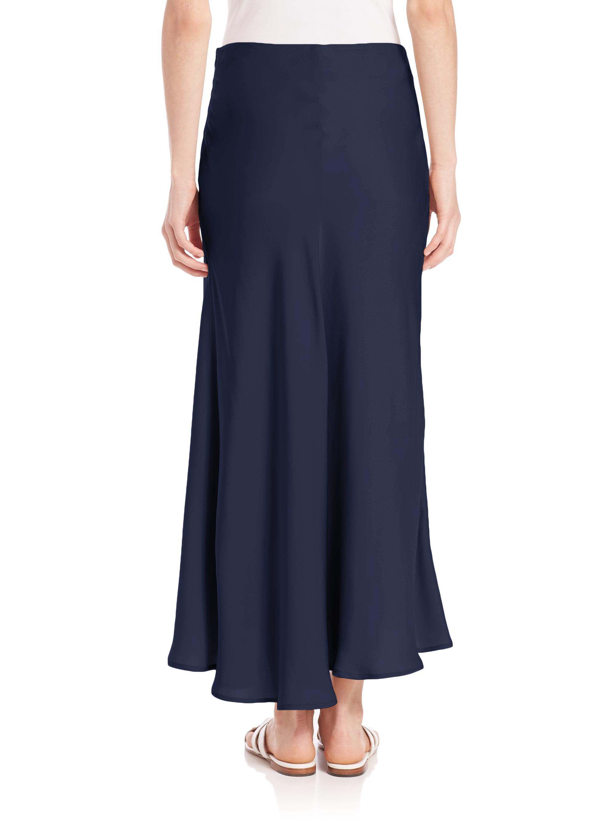 Navy silk maxi skirt Clearance