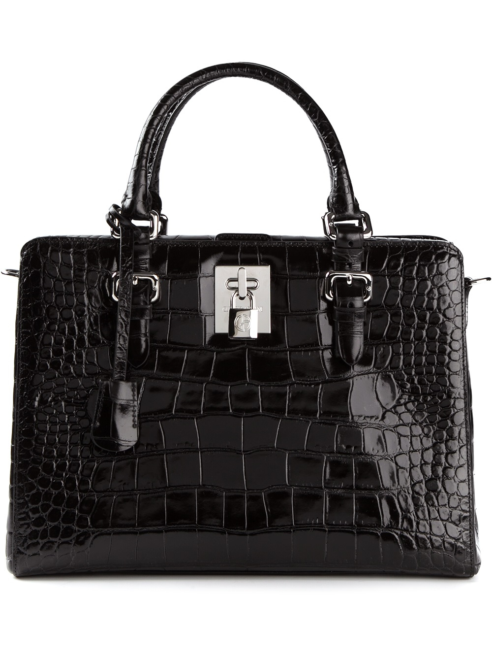 Armani 'Gineura' Croc Print Tote Bag in Black Lyst