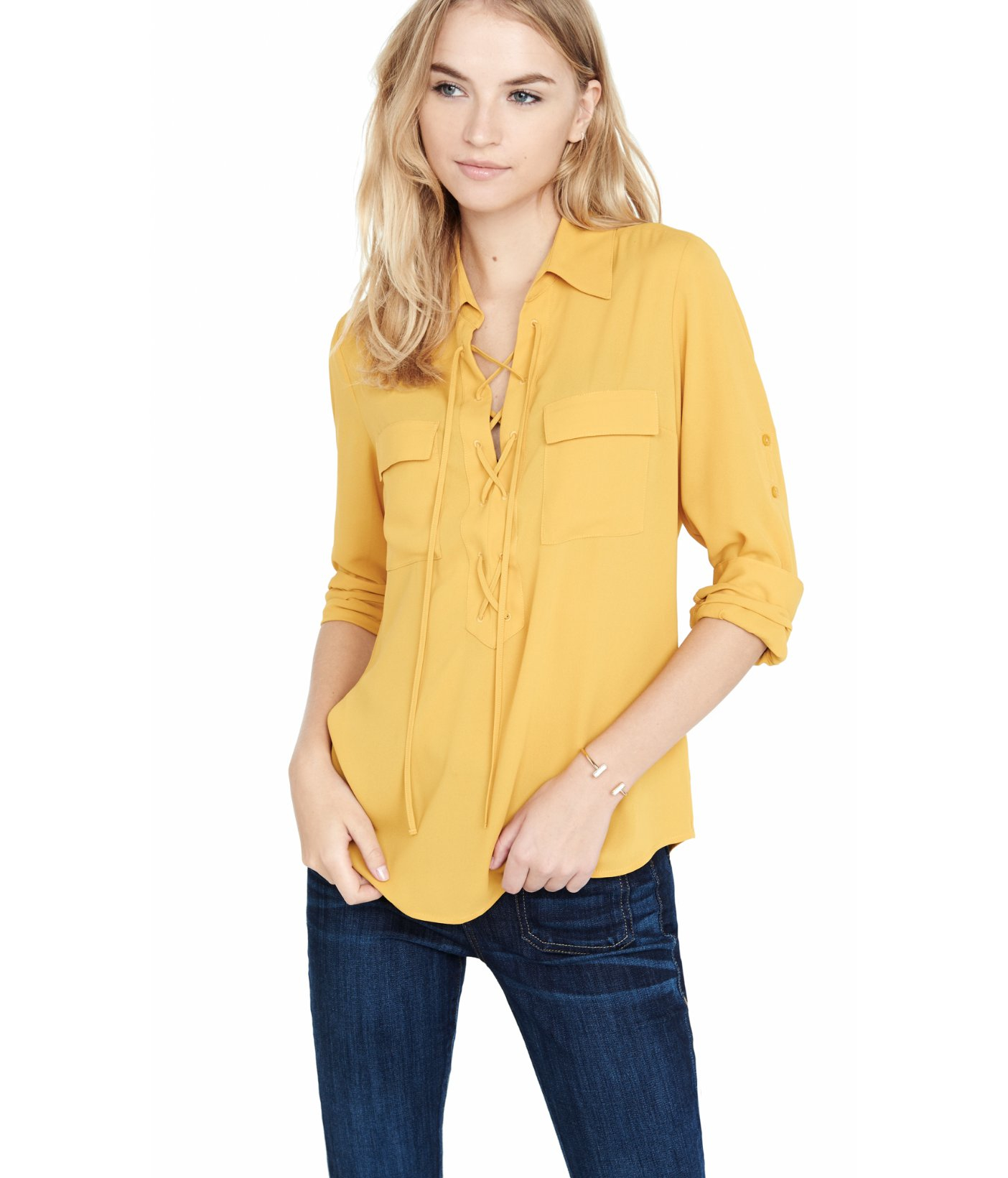 express lace up shirt