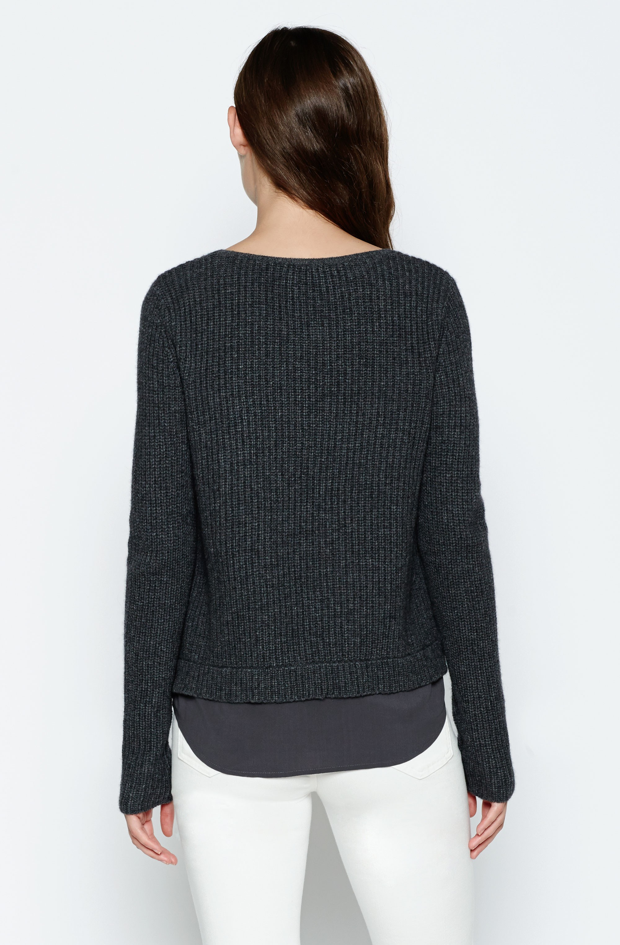 Joie Frene Layered Sweater in Dark Heather Grey Charcoal (Gray) - Lyst