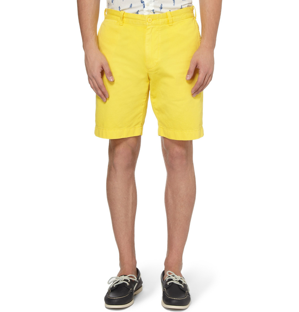 J.Crew Stanton Cottontwill Shorts in Yellow for Men - Lyst