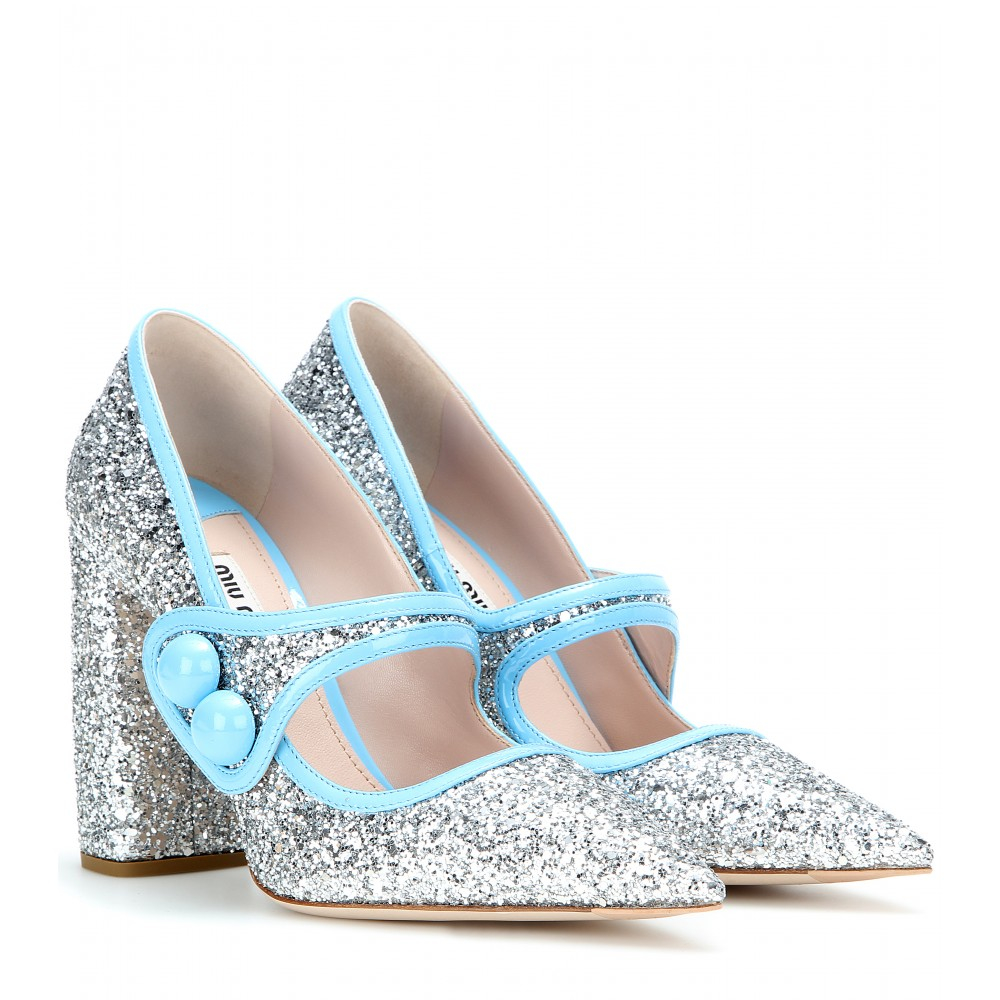 miu miu blue pumps