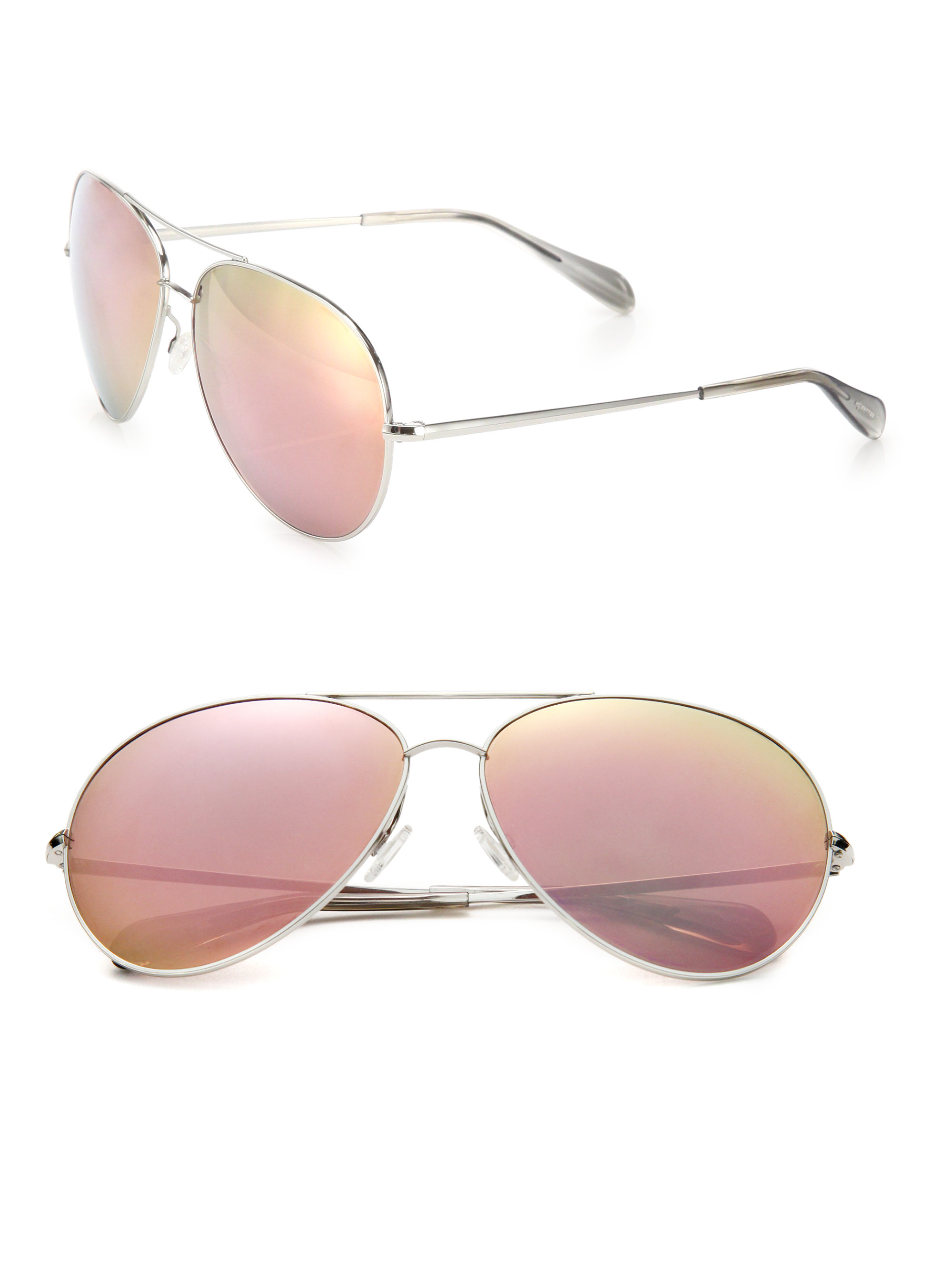 Oliver Peoples Sayer 63mm Lilac Mirrored Aviator Sunglasses in Silver  (Metallic) - Lyst