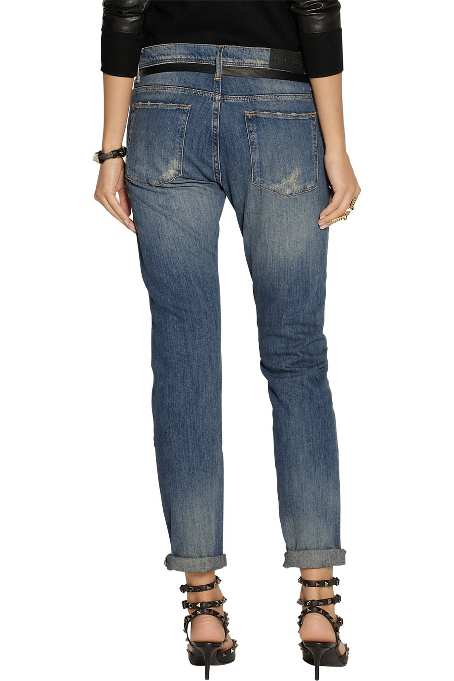 100% cotton jeans for women mid rise straight leg