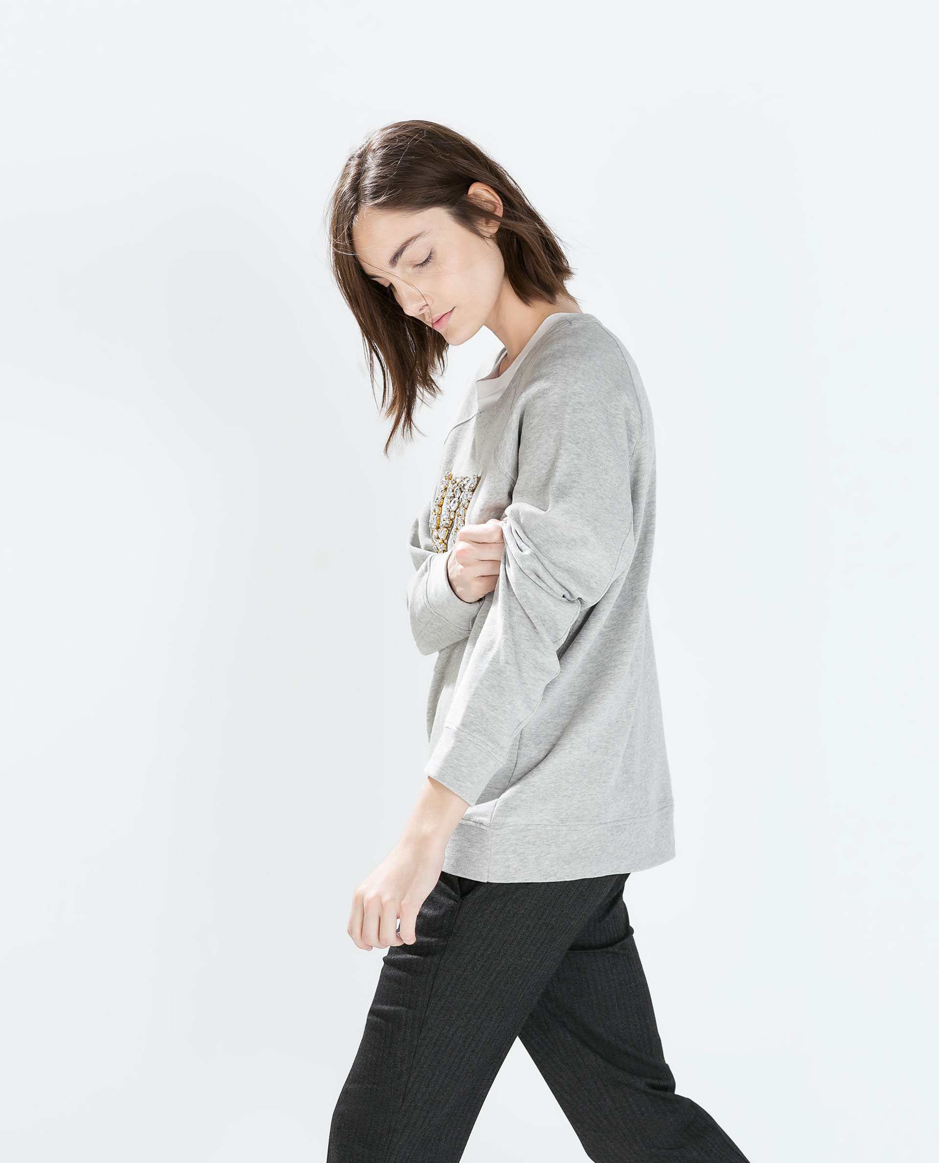 Zara "Us" Sweatshirt in Gray (Grey marl) Lyst