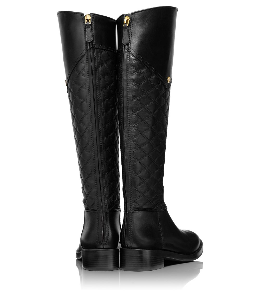 tory burch black tall boots