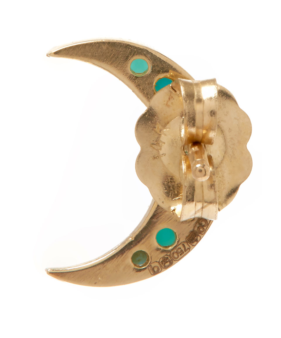 Lyst - Andrea Fohrman Gold Turquoise Crescent Moon Stud Earring in Metallic
