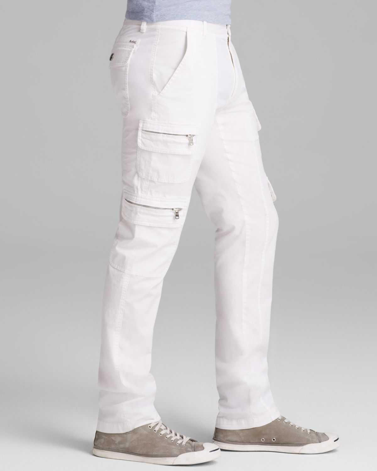 mens cargo pants white