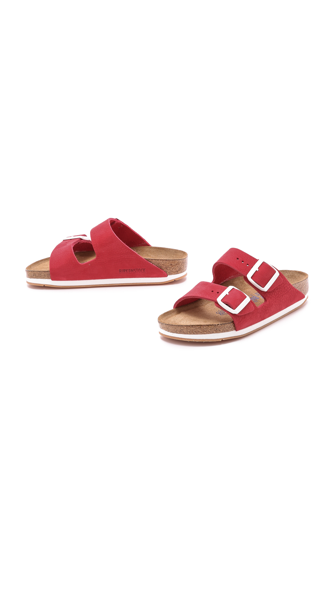 Birkenstock Arizona 2 Band Suede Sandals - Red in Red - Lyst