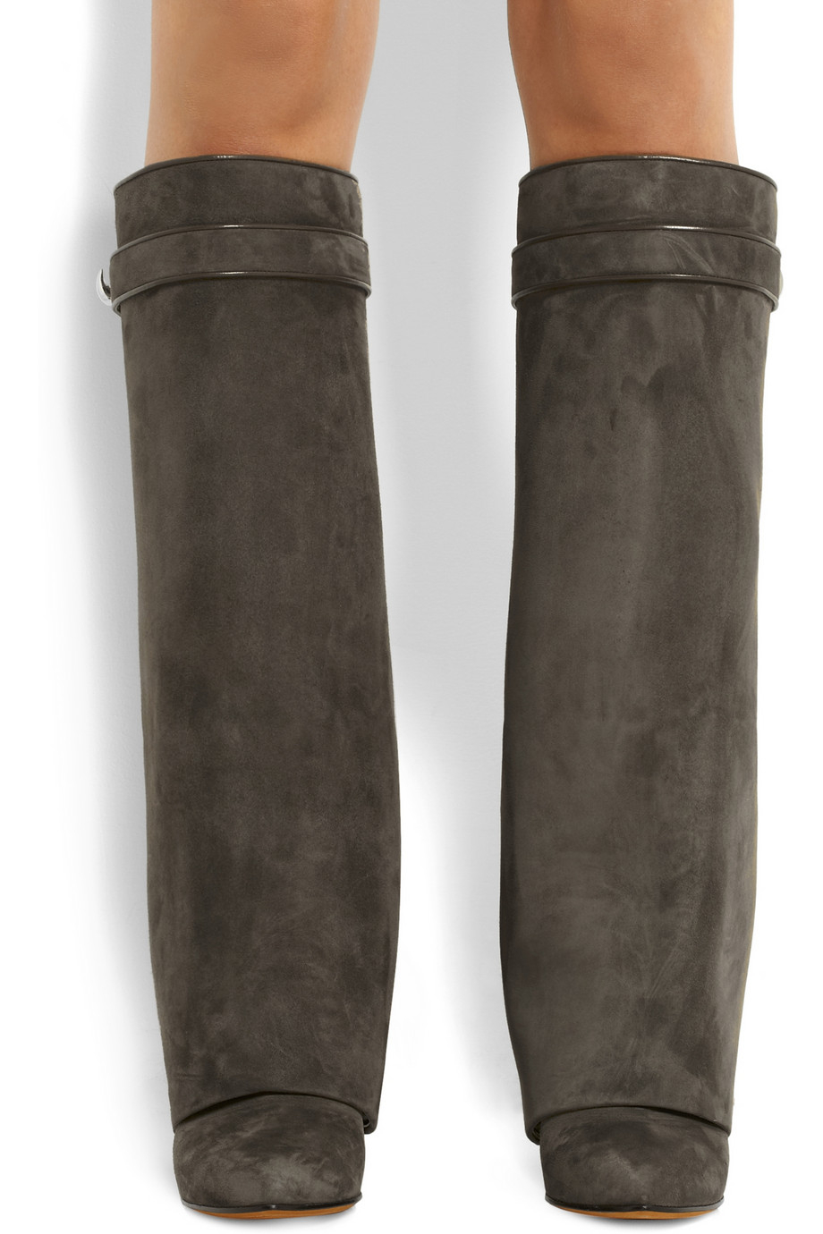 army green wedge boots