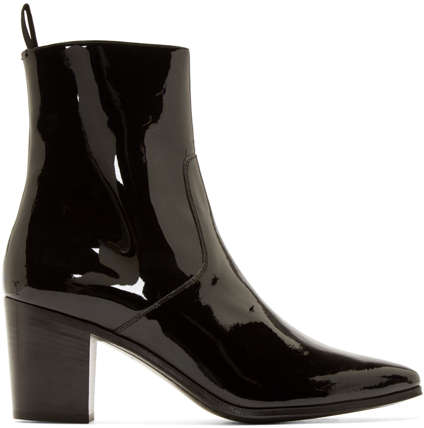 patent leather boots for men