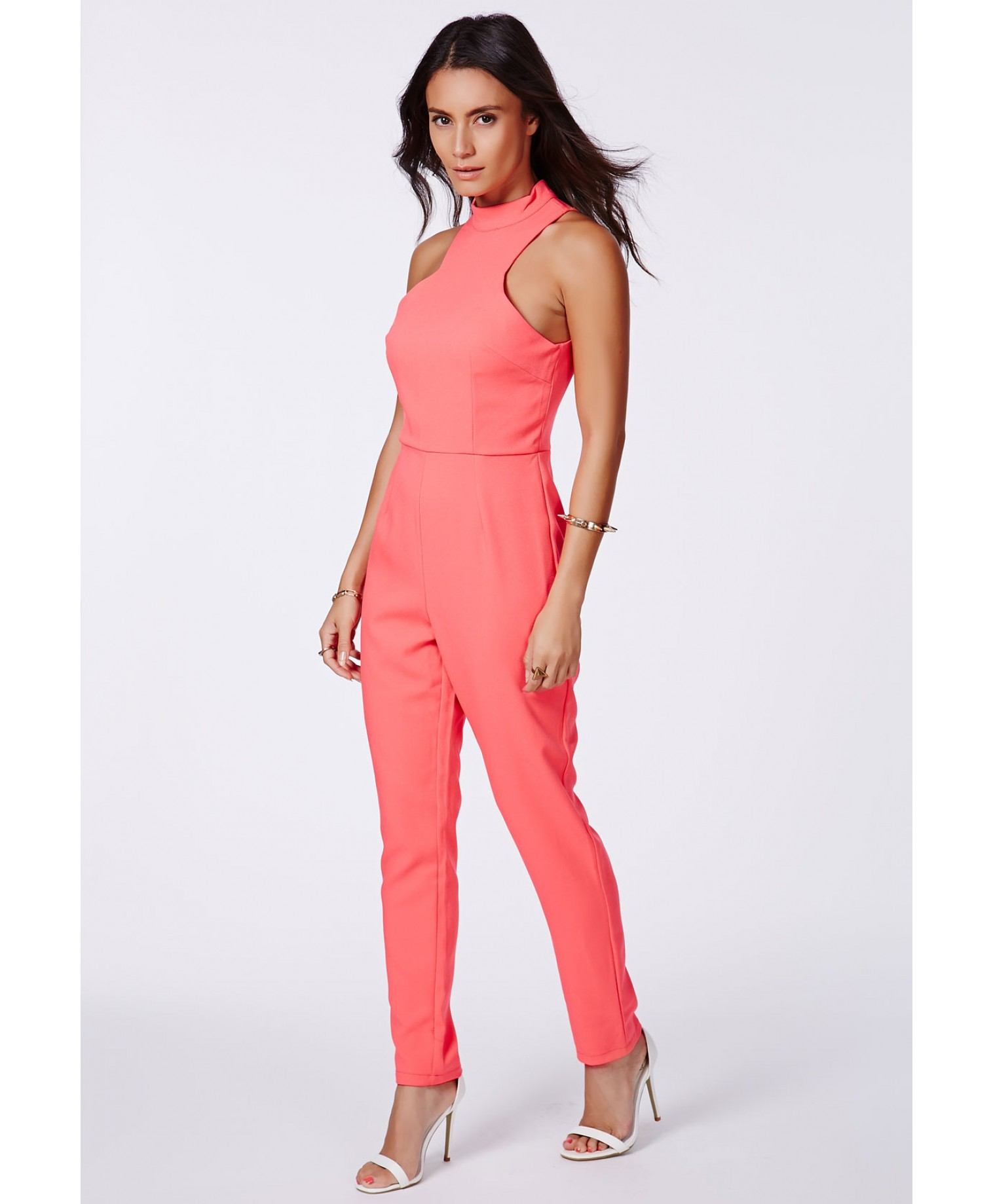 coral pink jumpsuit