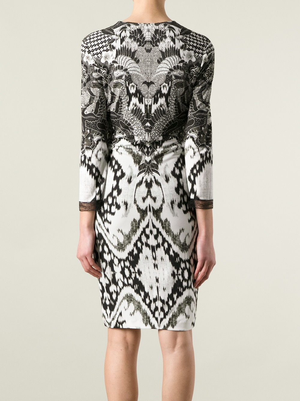 Lyst Roberto cavalli Graphic Print Dress in Black