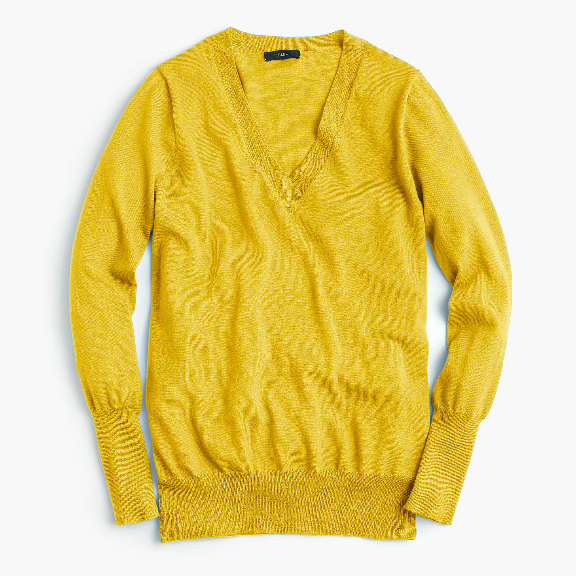 J.crew Merino Wool V-neck Sweater in Yellow (lemon zest) | Lyst