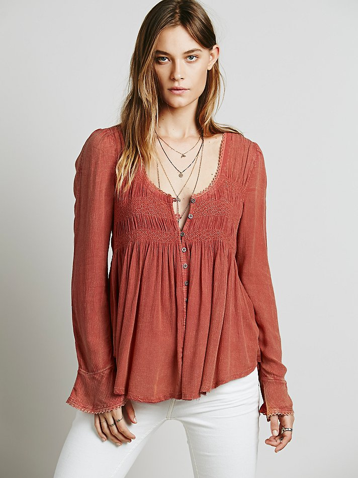 free people smocked top