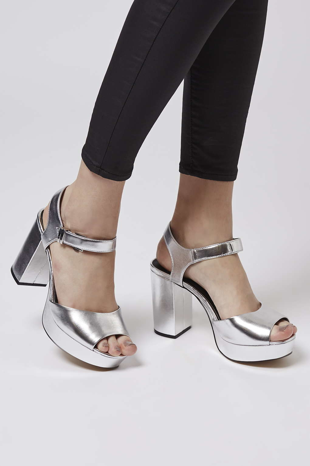 silver buckle sandals