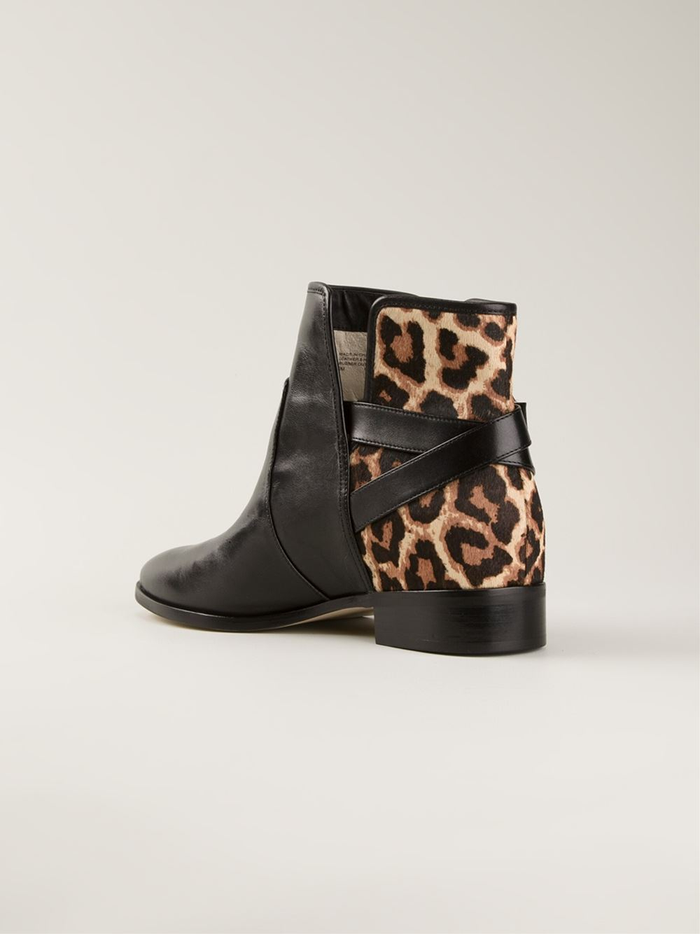 michael kors leopard combat boots
