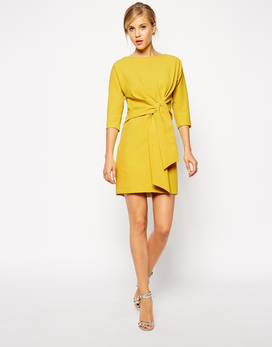 front tie shift dress