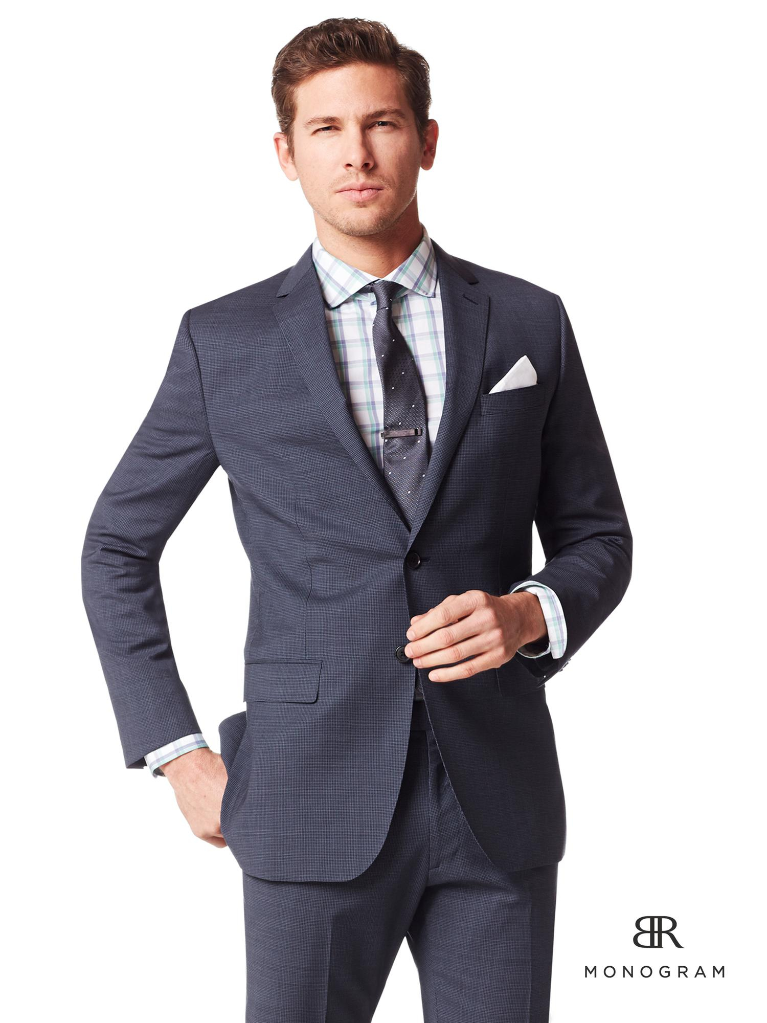 Lyst Banana Republic Br Monogram Navy MicroCheck Italian Wool Suit