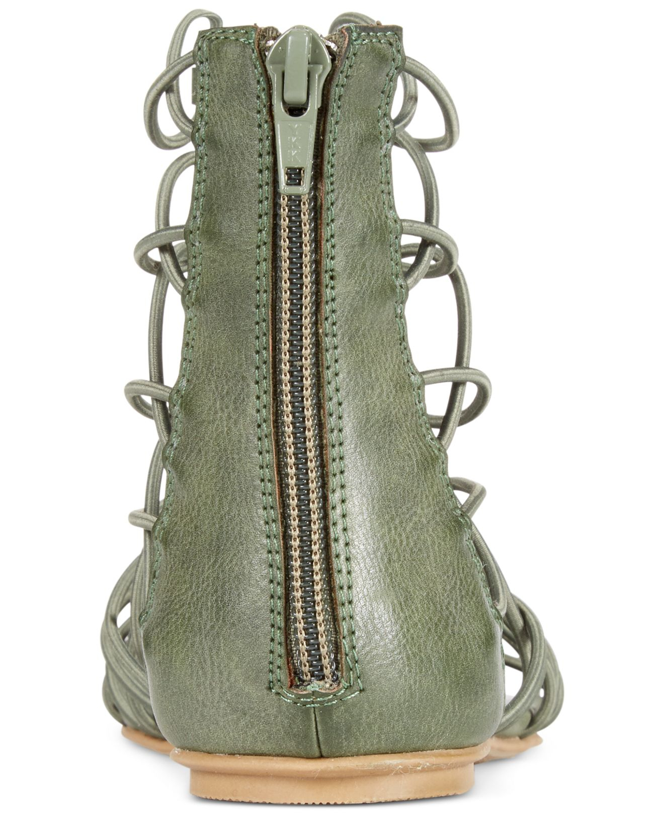 olive green flat sandals
