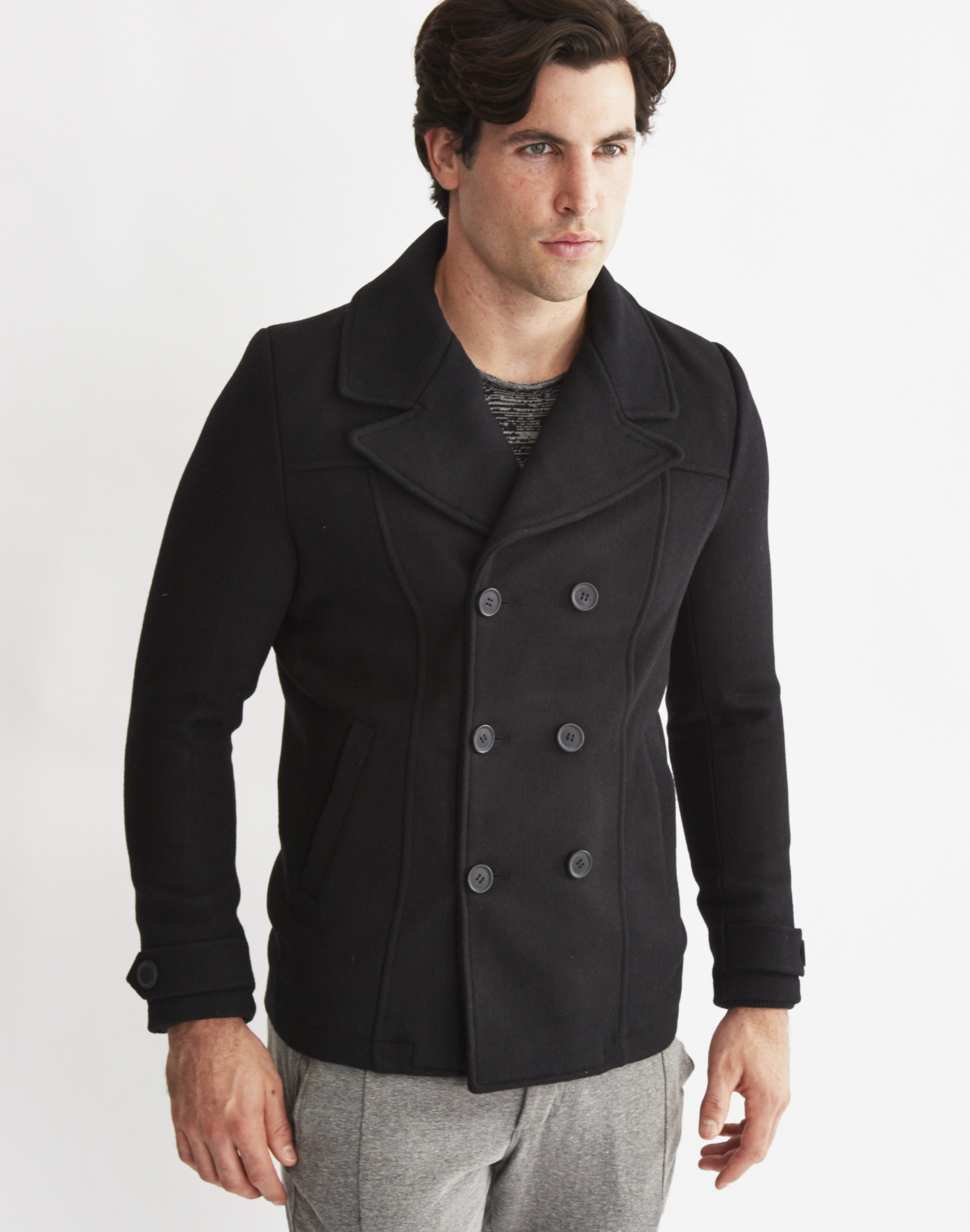 Black Mens Pea Coat | Han Coats