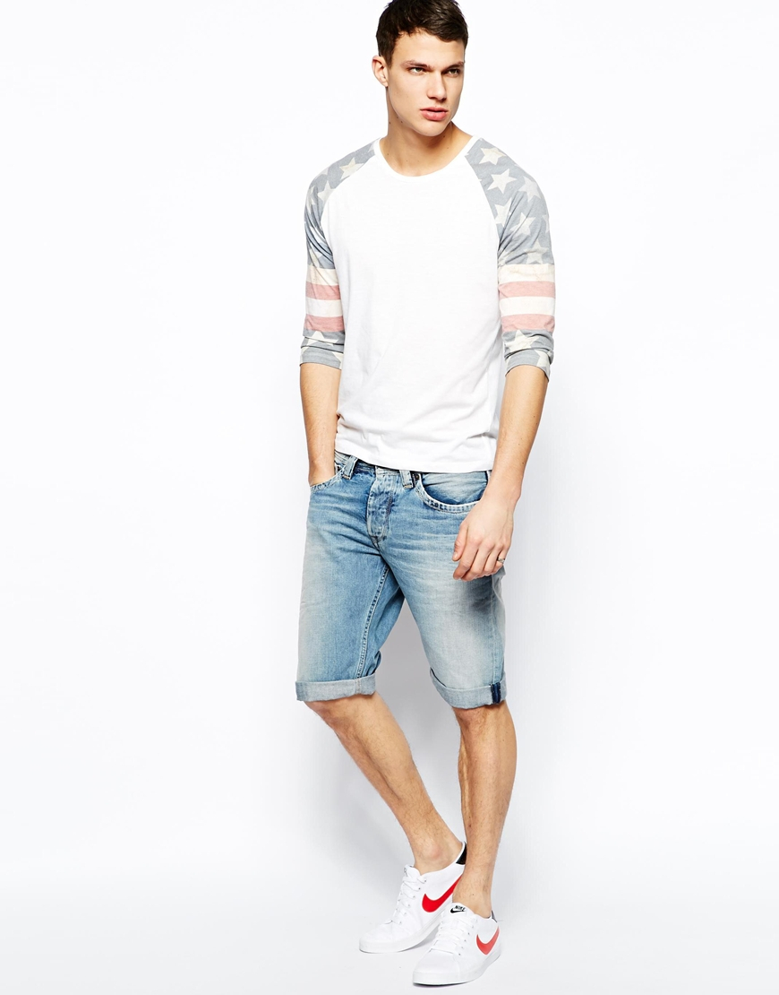 Lyst - Pepe Jeans Pepe Denim Shorts Cash Straight Fit Light Wash in ...