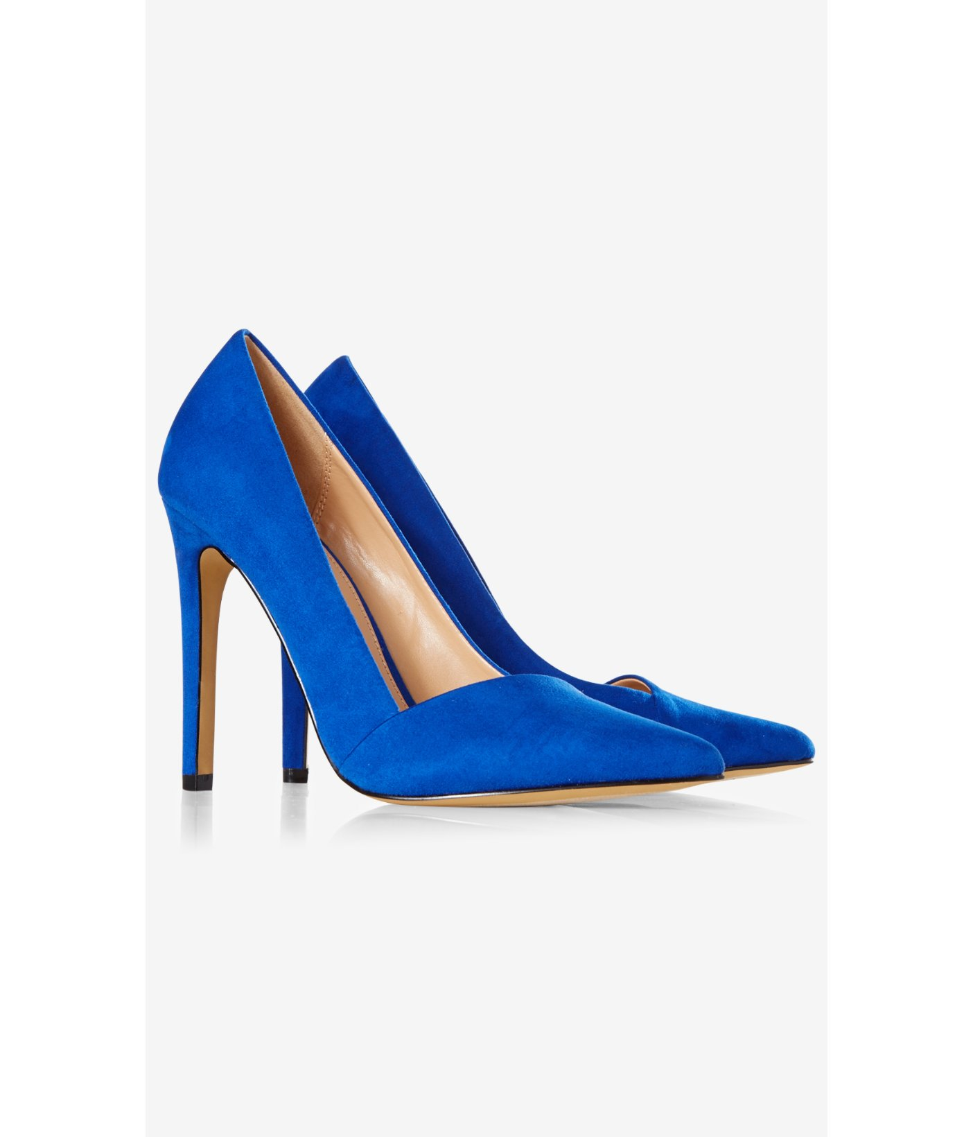 faux suede pointed toe pumps