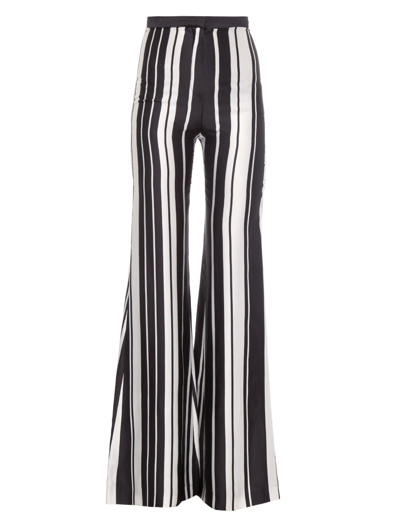 Balmain Striped Wide-Leg Trousers in Black | Lyst