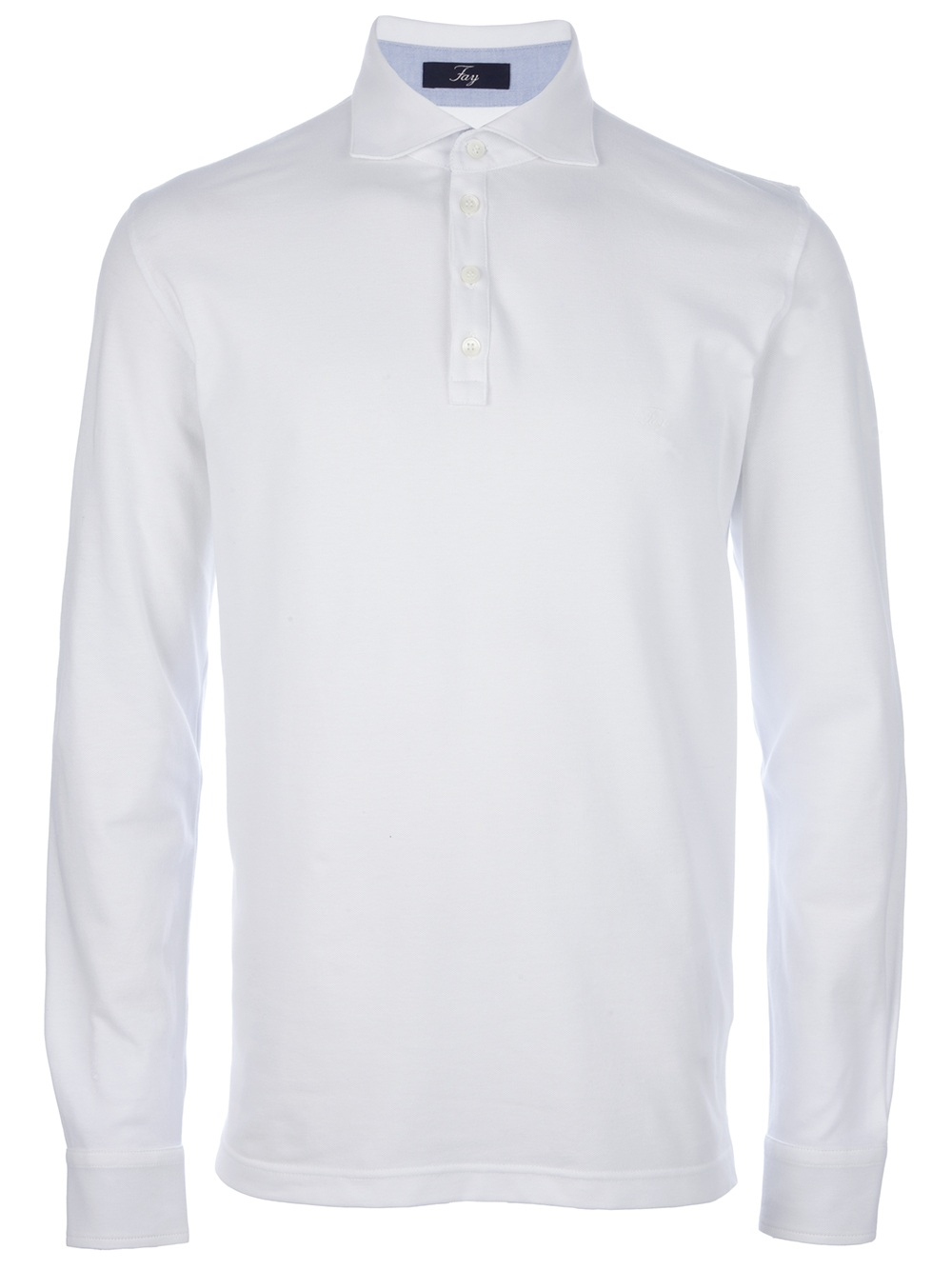 Fay Long Sleeve Polo Shirt in White for Men - Lyst