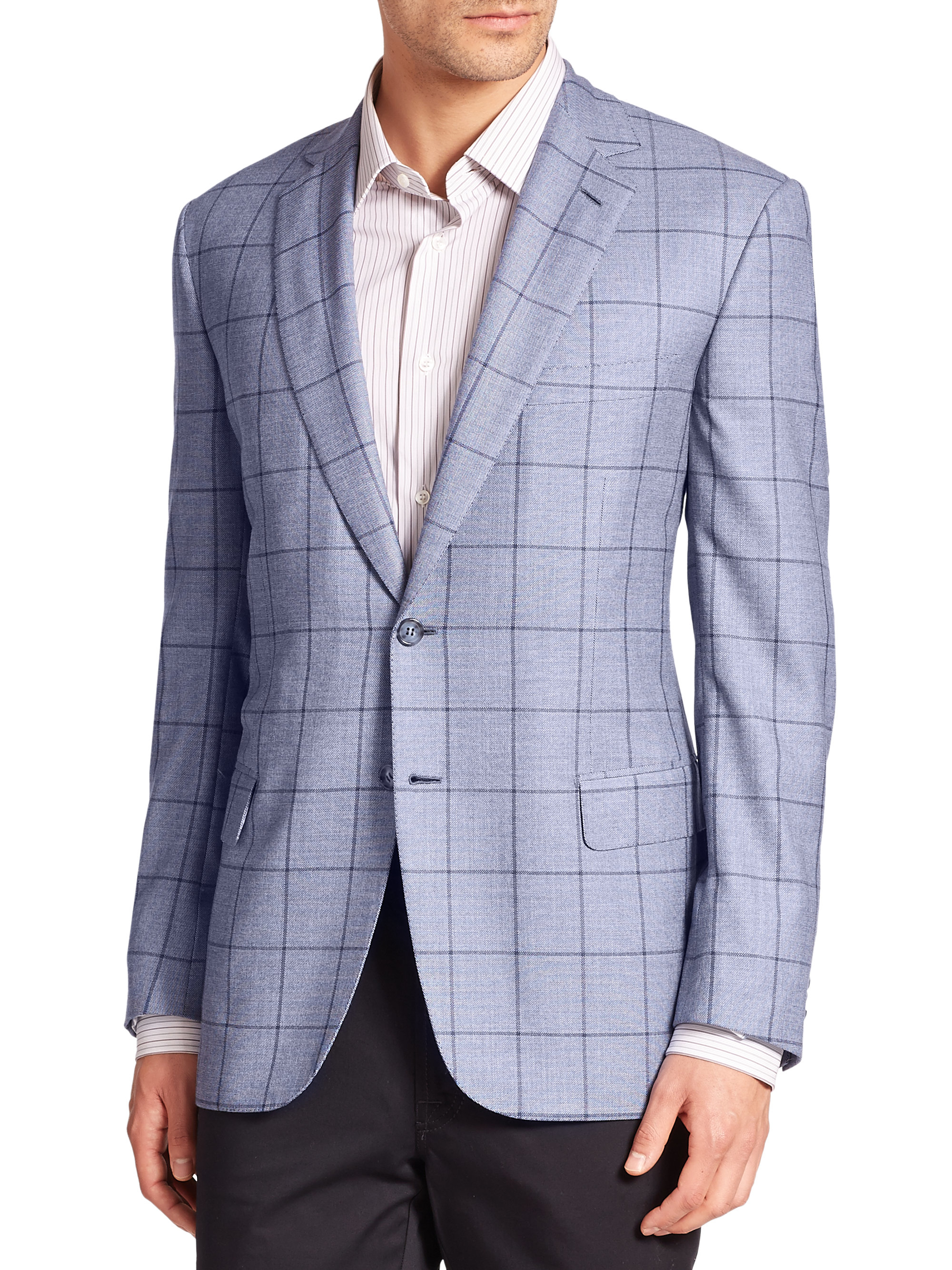 blue windowpane blazer