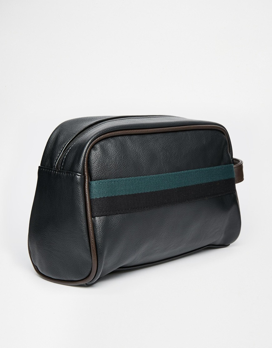 Ted baker Faux Leather Toiletry Bag in Black for Men | Lyst