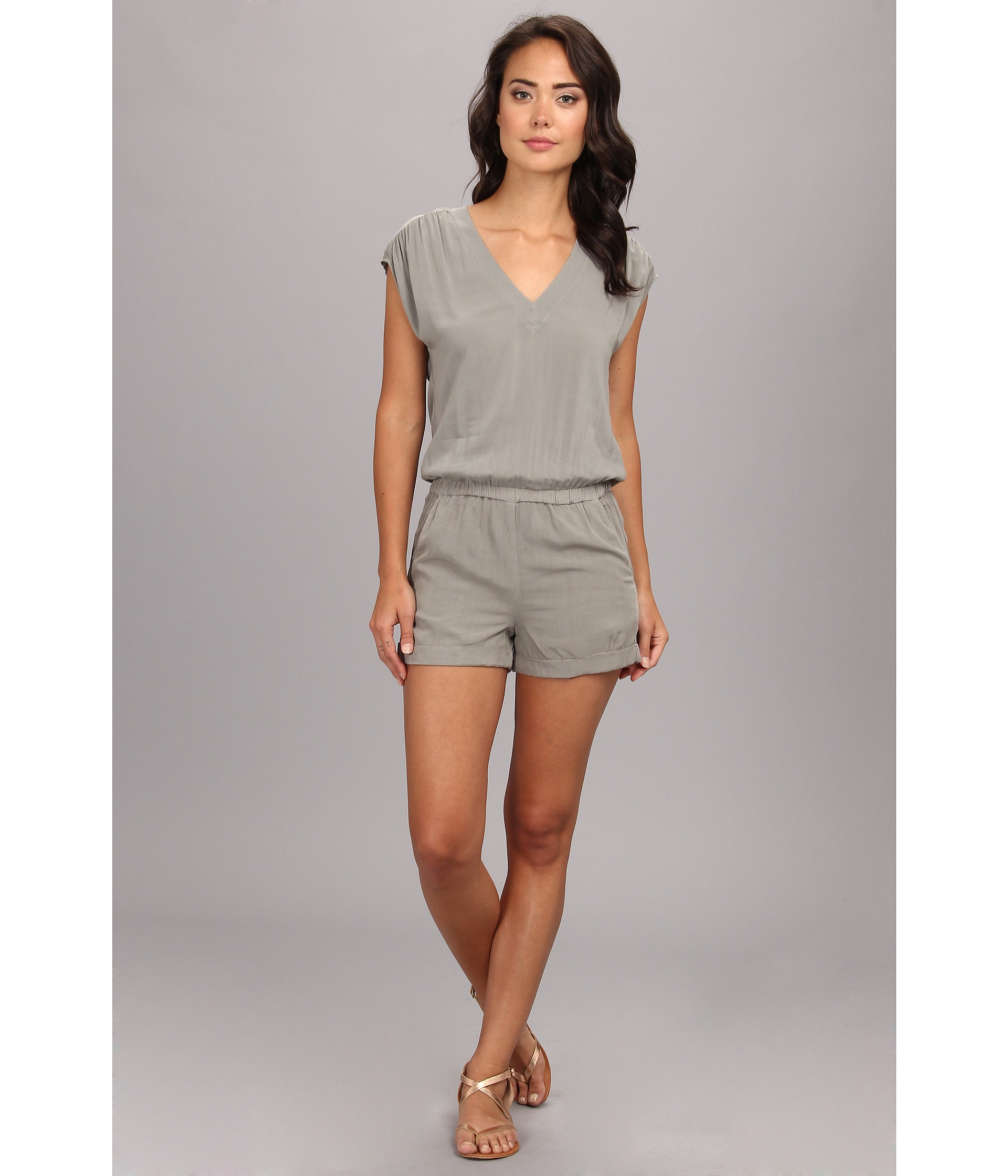 gray romper shorts