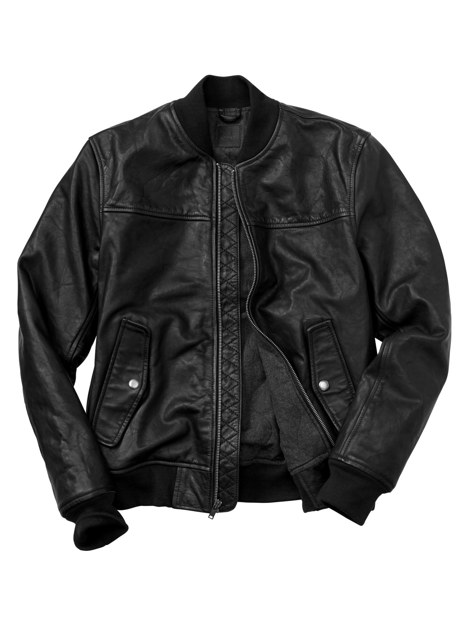 gap leather bomber jacket