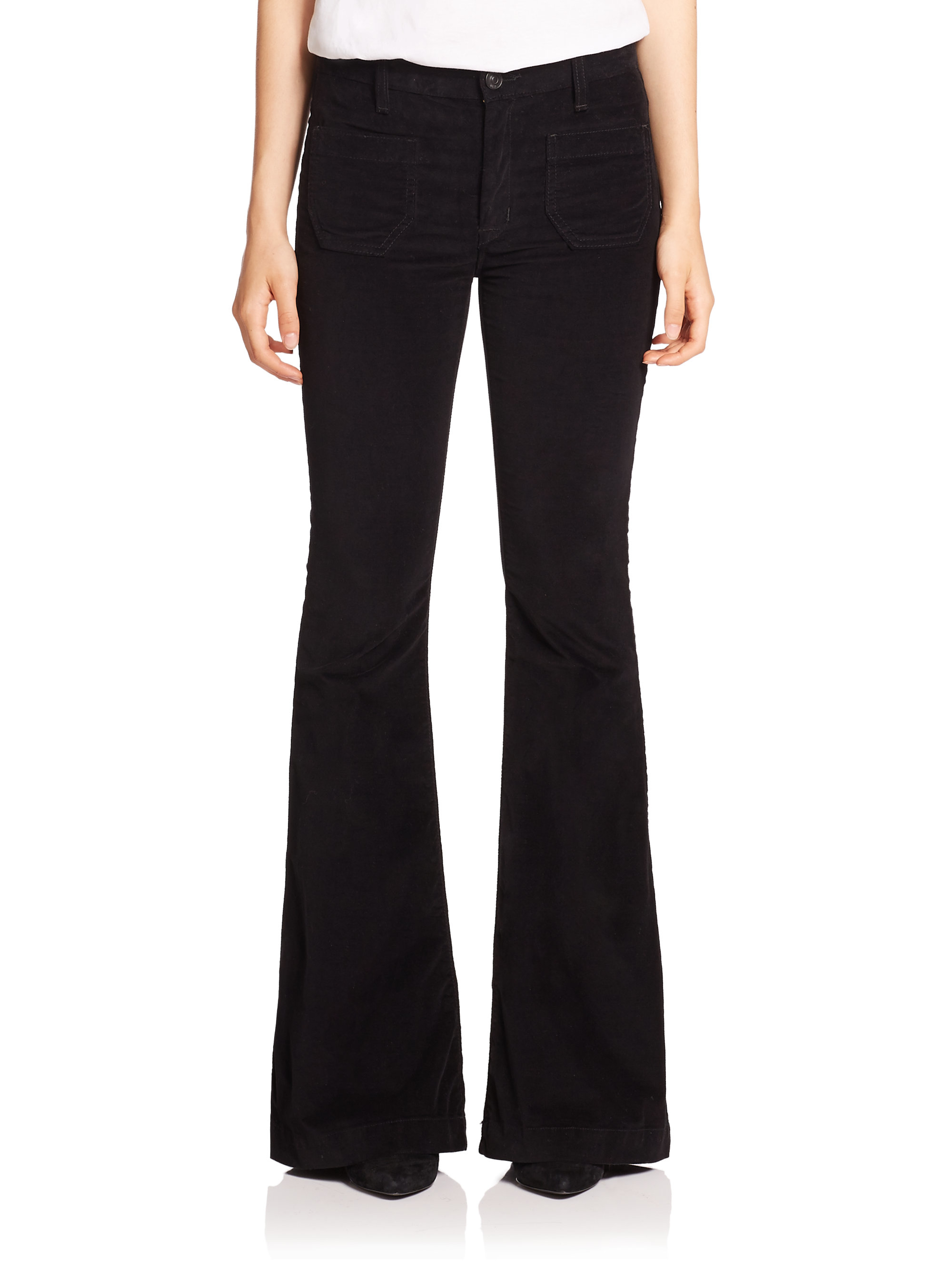 Hudson Jeans Taylor Corduroy Flare Pants in Black - Lyst