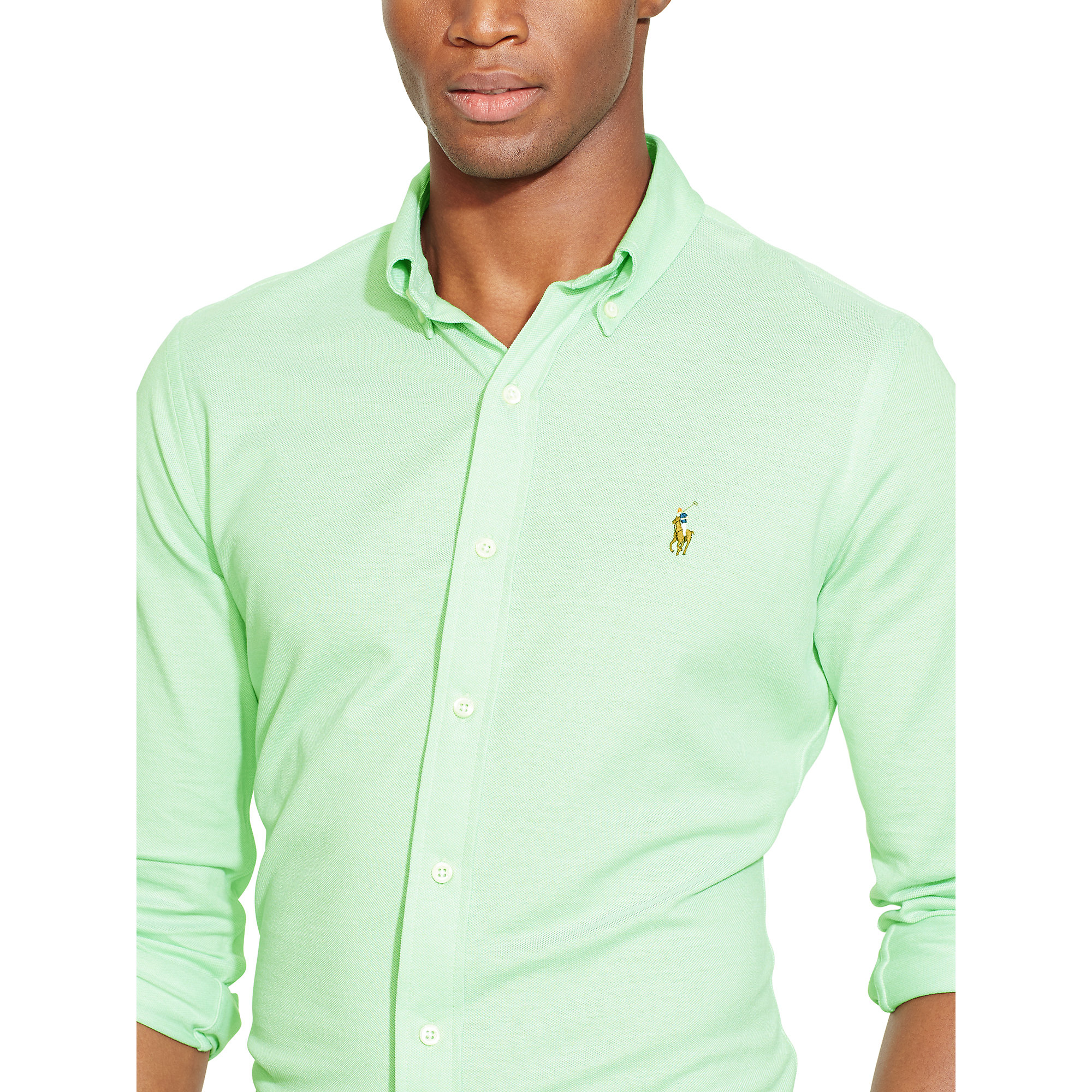 Polo Ralph Lauren Knit Oxford Shirt in Green for Men | Lyst